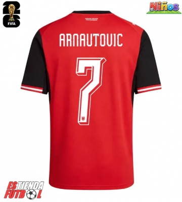 Austria Marko Arnautovic #7 Primera Equipación Niños Mundial 2026 Manga Corta (+ Pantalones cortos)